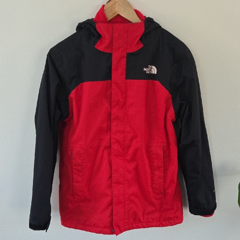 2 In 1 The North Face Boys Size 14/16 Red and Black Performance Jacket & Fleece